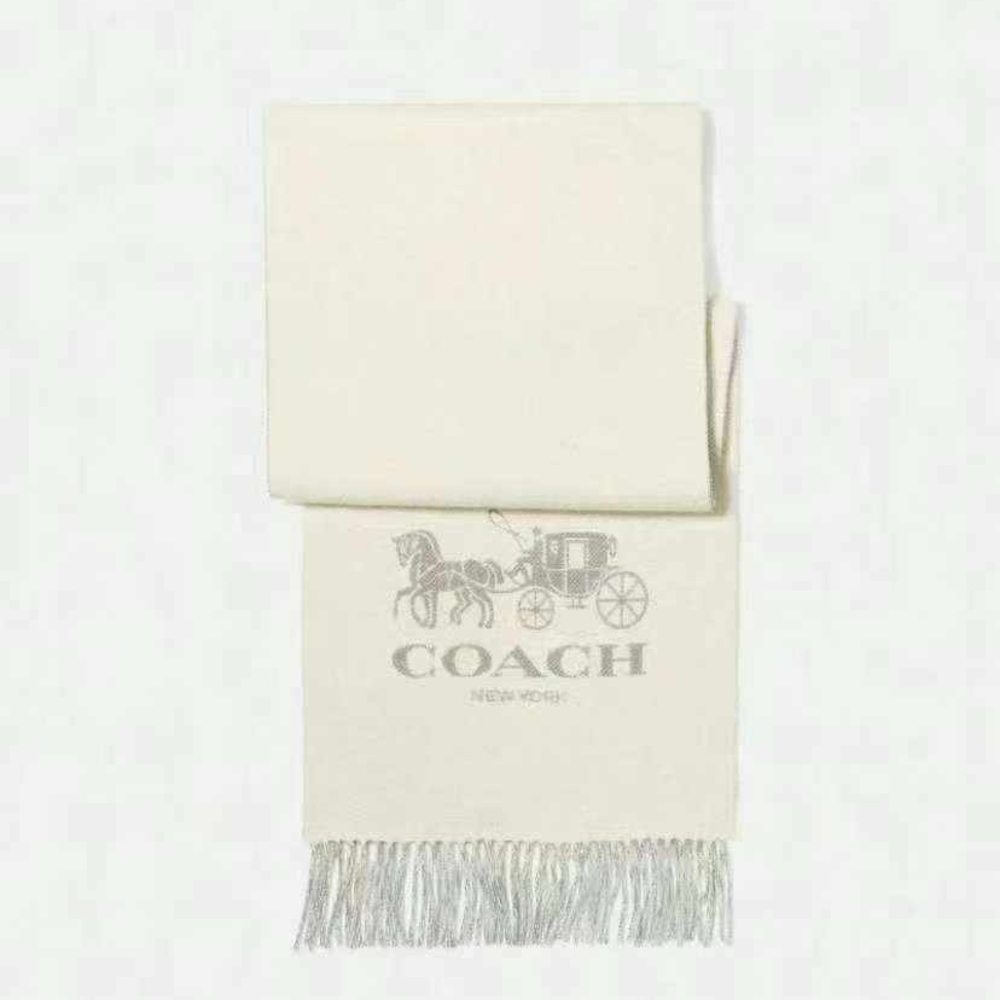 100% Cashmere Coach Cream Scarf